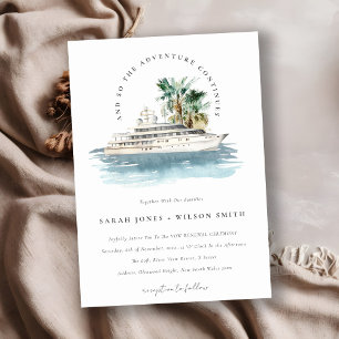 Convite Chic Dusky Cruise Ship Palm Seascape Vow Renewer