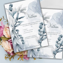 Chic Dusty Blue Eucalyptus deixa casamento legante