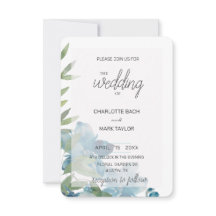 Chic Dusty Blue Watercolor Floral
