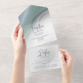 Convite Chic Dusty Sage Lilac Ágata Tudo Em Um