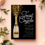 Convite Chic Elegant Champagne Festa de noivado Dourada<br><div class="desc">Chic Elegant Champagne Festa de noivado Dourada</div>