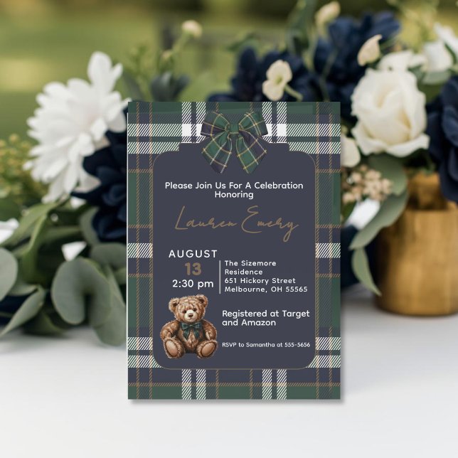 Convite Chic Elegant Fancy Bear R. Lauren theme invitation (Criador carregado)
