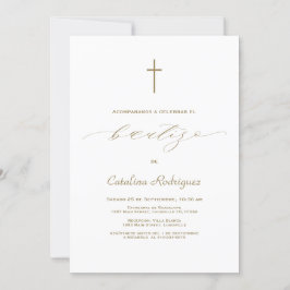 Convite Chic Elegant Invitación De Bautizo Girl Baptism