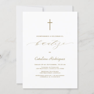Convite Chic Elegant Invitación De Bautizo Girl Baptism