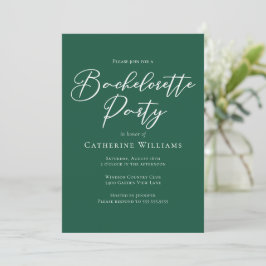 Convite Chic Emerald Green Bachelorette Party