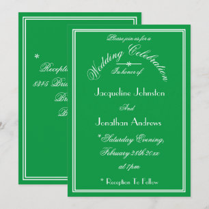Convite Chic Emerald Green Names Date Elegante Weding