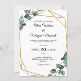 Convite Chic Esmeralda Verdura Casamento Aniversário