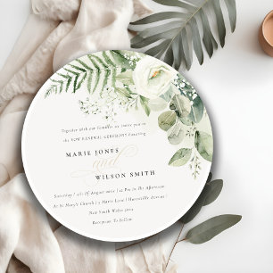 Convite Chic Fern Eucalyptus Greenery Foliage Vow Renovaçã
