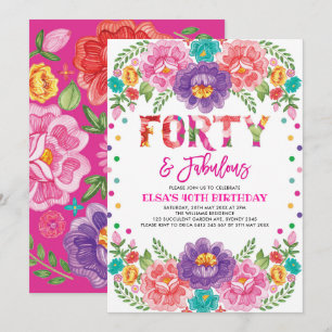 Convite Chic Fiesta Quarty e Fabulosa aniversário de 40 a