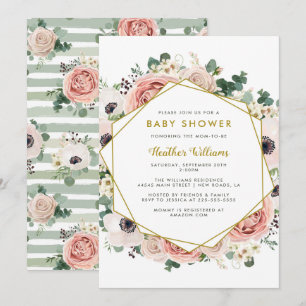 Convite Chic Floral Baby Shower