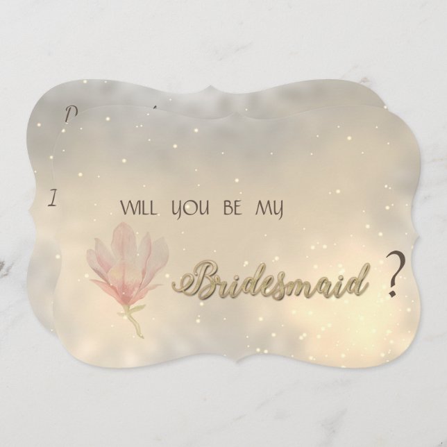 Convite Chic Floral Bridesmaid Card Elegante (Frente/Verso)