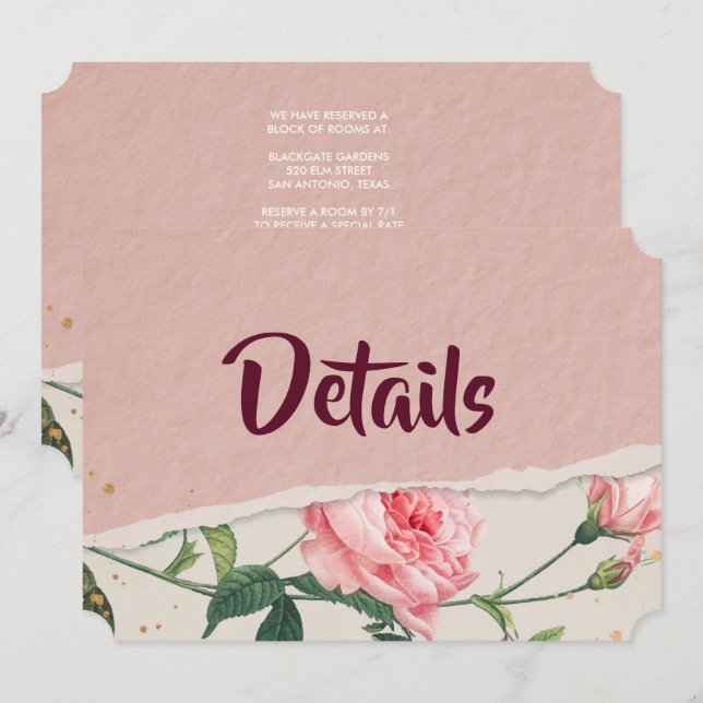 Convite Chic Floral Elegante (Frente/Verso)