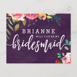 Convite Chic Floral Irás Ser A Minha Porta-Voz