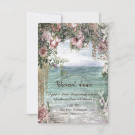 Convite Chic Flowers Janto de ensaio no oceano