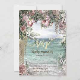 Convite Chic Flowers Ocean RSVP