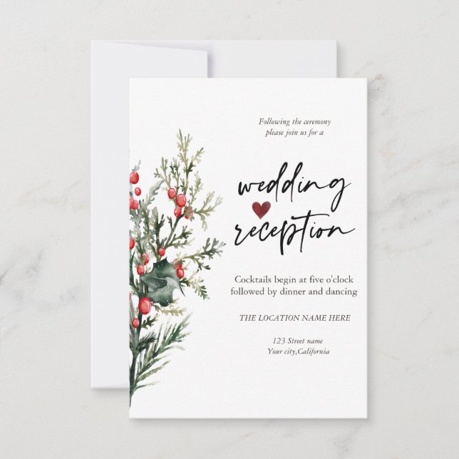 Convite Chic Flowers Recepção Oceânica (Frente)