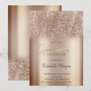 Convite Chic Glitter Ombre Quinceañera
