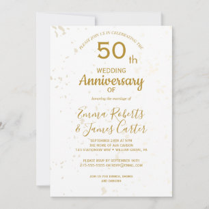 Convite Chic Gold 50º Aniversário de Casamento
