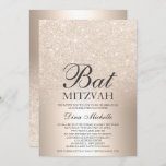 Convite Chic gold glitter ombre metal chic Bat Mitzvah<br><div class="desc">Um design de folha metálica ombre glitter amarelo-chic e luxuoso,  com tipografia elegante para um convite Bat Mitzvah.</div>
