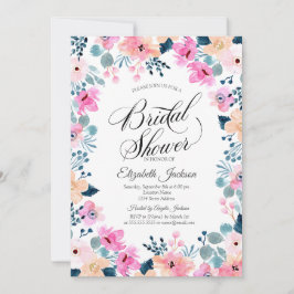 Convite Chic Jardim Flores Rosas Chá de Noiva