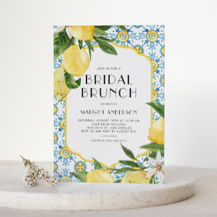 Convite Chic Lemon Mediterranean Summer Bridal Brunch