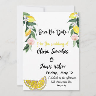 Convite Chic Lemon  Summer Wedding 