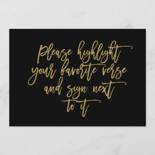 Convite Chic - Letra Hand de Casamento Verso Sinal de Livr