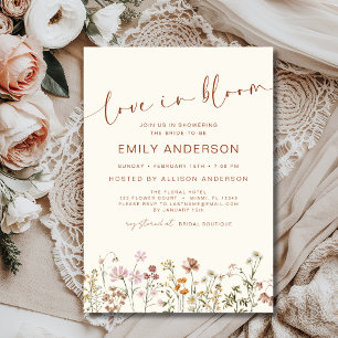 Convite Chic Love in Bloom Wildflower Chá de panela