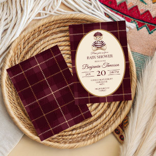 Convite Chic Luxo Urso de Pelúcia Chá de Bebê