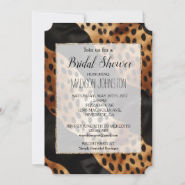 Convite Chic Marrom Preto Couro Ocidental