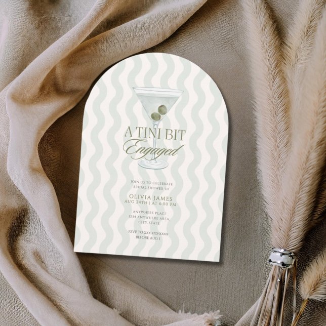 Convite Chic martini tini bit engaged bridal shower (Criador carregado)