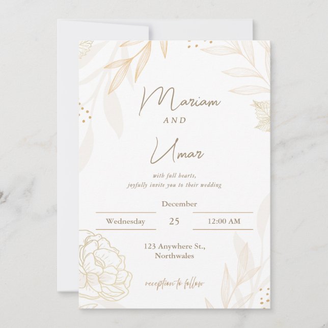 Convite Chic Minimal Wedding Invitation – Editable Templat (Frente)