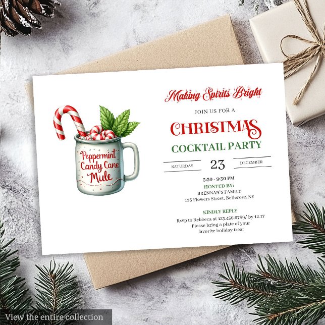 Convite Chic minimalist festive cocktails party invitation (Chic minimalist festive cocktails party invitation

)