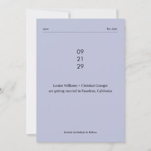 Convite Chic Minimalista Editorial Casamento Save the Date