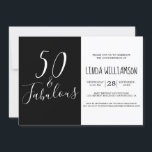Convite Chic Modern 50 Fabuloso Branco Negro 50º aniversár<br><div class="desc">Celebre fazer 50 anos com este moderno design de aniversário de 50 anos preto e branco, um convite chic de 50 anos que você pode simplesmente personalizar e enviar para a sua festa de 50 festas de aniversário. As palavras cinquenta e fabulosas são usadas por caligrafia elegante e tipografia moderna....</div>