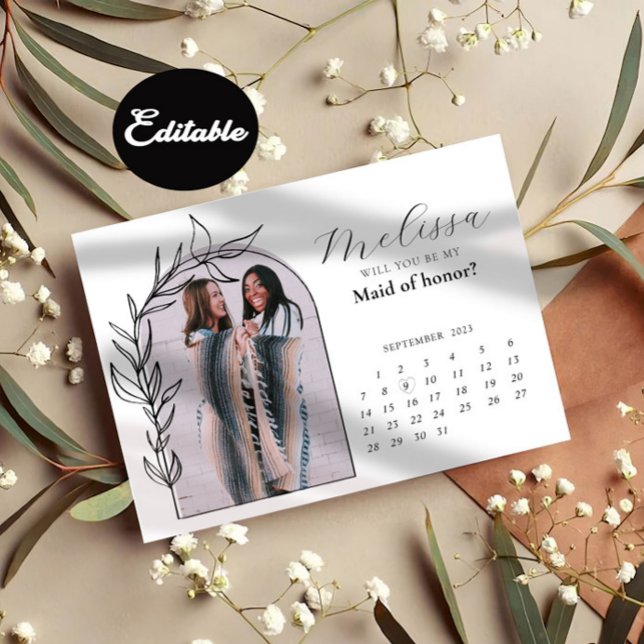 Convite Chic Modern Arch Bridesmaid - Placa de Proposta (Criador carregado)