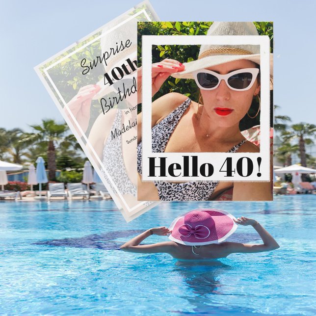 Convite Chic Moderno de Quadro de Fotografias de aniversár (Criador carregado)