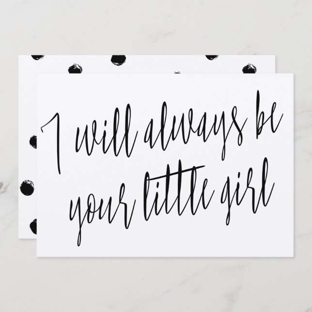 Convite Chic moderno "Eu sempre serei sua garotinha" (Frente/Verso)