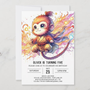 Convite Chic Monkey Birthday