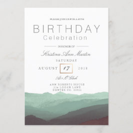 Convite Chic Mountain Watercolor | Celebração de Aniversár