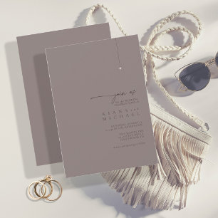 Convite Chic Neutrals Wedding Warm Cinza ID1020