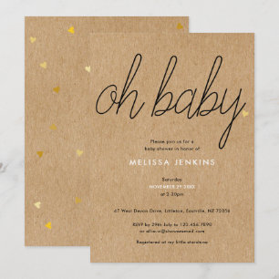 Convite Chic Oh Baby Script Churrasco de Bebê / Sprinkle R