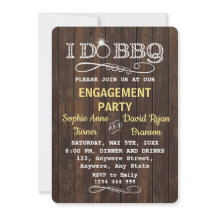 Chic Old Wood Eu CHURRASCO Festa de noivado Convid