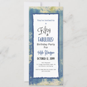 Convite Chic Painted Denim 50 & FABULOUS Surprise Birthday