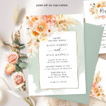 Convite Chic Peach, Blush, Champagne, Sage Floral Weding<br><div class="desc">Aprecie o seu convidado com este elegante e único convite para o casamento com detalhes florais requintados de cor d'água em uma bela mistura de pêssego, coral penteado, pó, matizes esticados e champanhe e delicada mancha de cor d'água em cascata em tons verdes sábios. Capacidade de editar o design usando...</div>