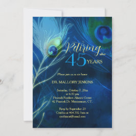 Convite Chic Peacock Feather Retirement Party