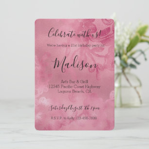 Convite Chic Pink Lace
