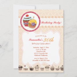 Convite Chic Posh Cupcakes