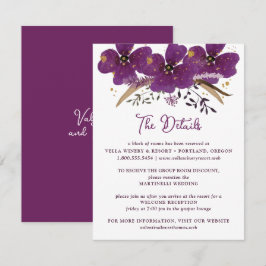 Convite Chic Purple Watercolor Flowers (Flores de Aquarela