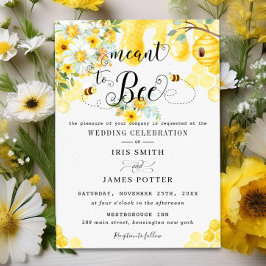 Convite Chic queria ser casada com abelha parelha amarela